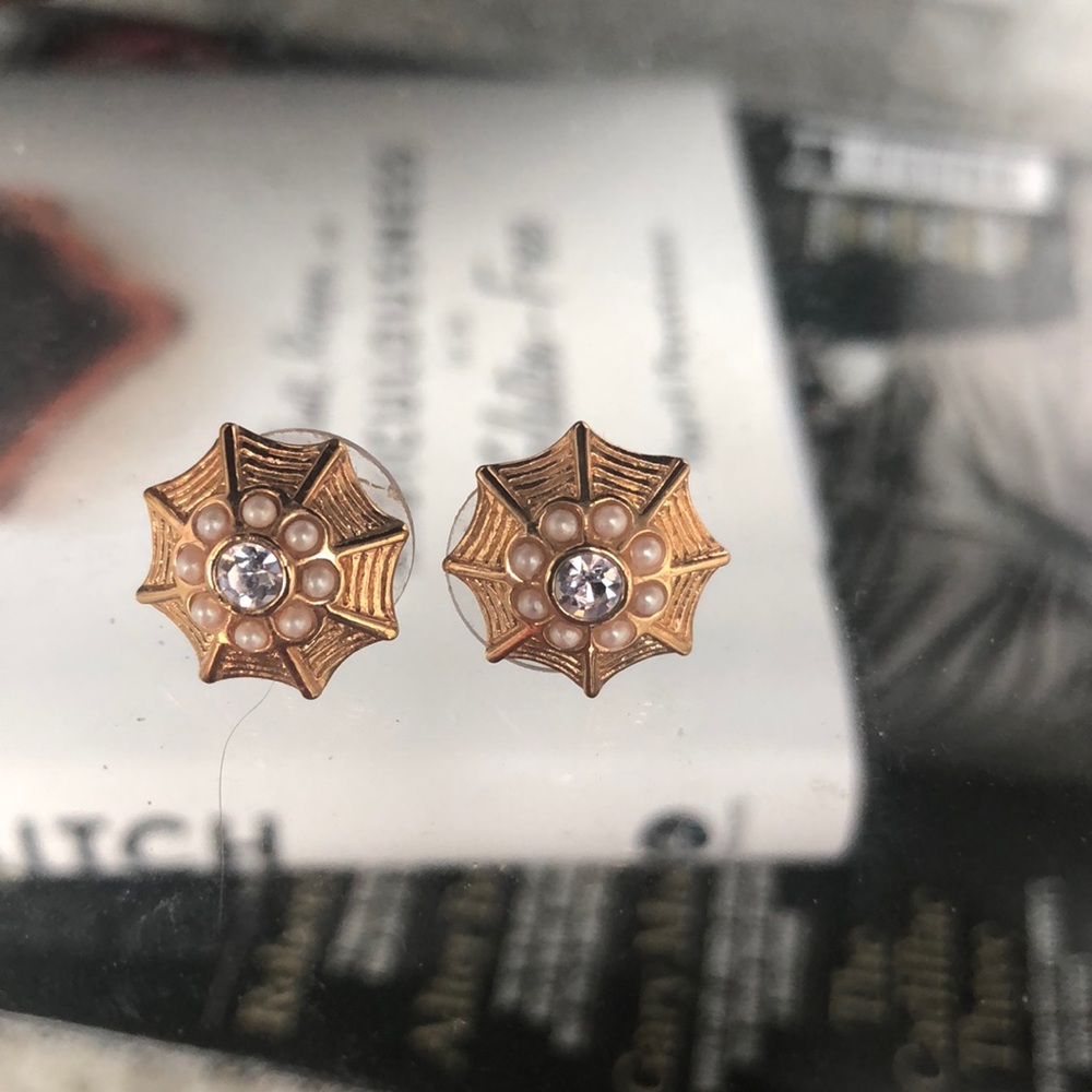Kate Spade gold diamond and pearl studs
